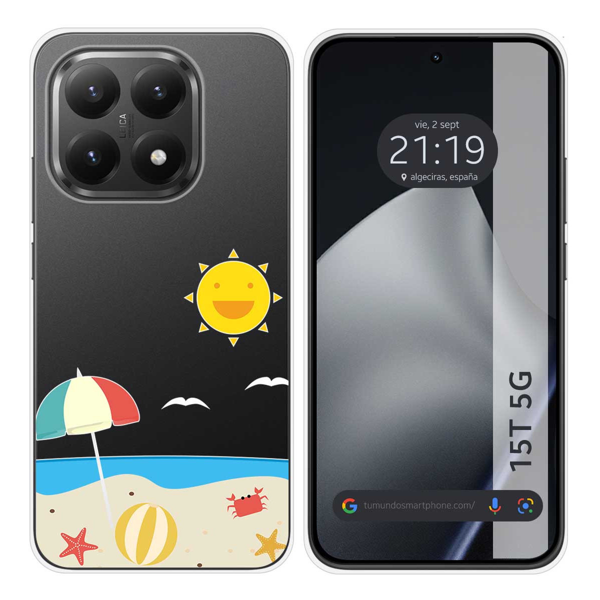Funda Silicona Transparente para Xiaomi 15T 5G diseño Playa Dibujos
