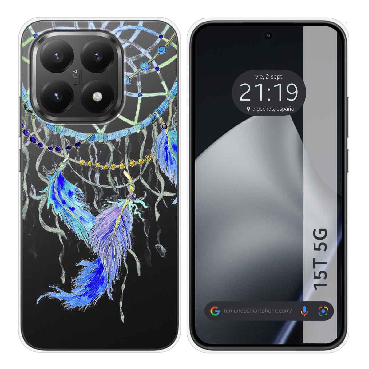 Funda Silicona Transparente para Xiaomi 15T 5G diseño Plumas Dibujos