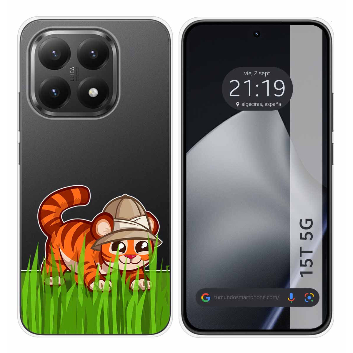 Funda Silicona Transparente para Xiaomi 15T 5G diseño Tigre Dibujos