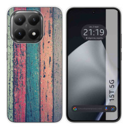 Funda Silicona para Xiaomi 15T 5G diseño Madera 10 Dibujos