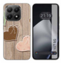 Funda Silicona para Xiaomi 15T 5G diseño Corazones Madera Dibujos