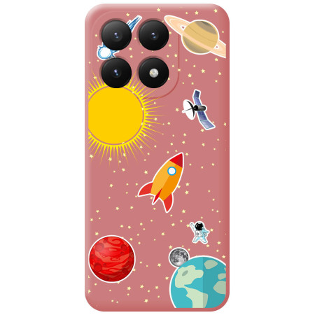 Funda Silicona Líquida Rosa para Xiaomi 15T 5G diseño Espacio Dibujos