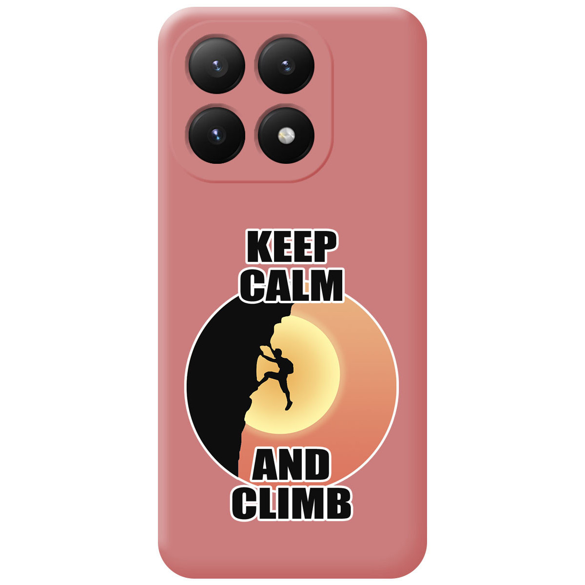 Funda Silicona Líquida Rosa para Xiaomi 15T 5G diseño Hombre Escalada Dibujos