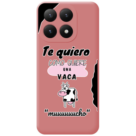 Funda Silicona Líquida Rosa para Xiaomi 15T 5G diseño Vaca Dibujos