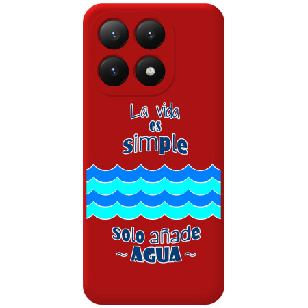 Funda Silicona Líquida Roja para Xiaomi 15T 5G diseño Agua Dibujos