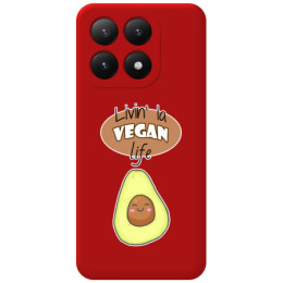 Funda Silicona Líquida Roja para Xiaomi 15T 5G diseño Vegan Life Dibujos