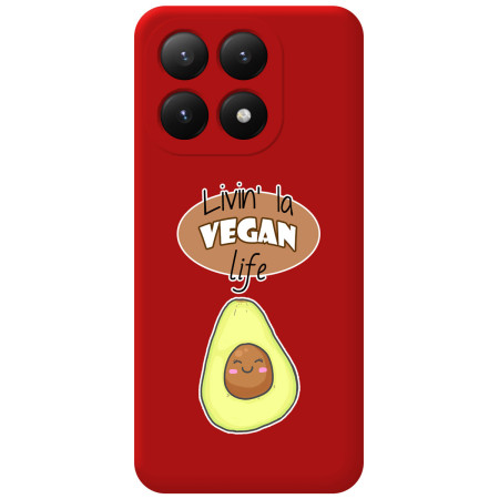 Funda Silicona Líquida Roja para Xiaomi 15T 5G diseño Vegan Life Dibujos