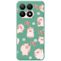 Funda Silicona Líquida Verde para Xiaomi 15T 5G diseño Cerdos Dibujos
