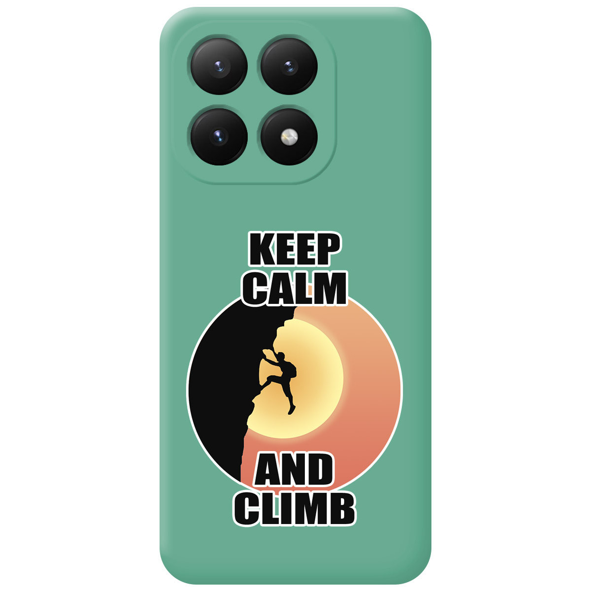 Funda Silicona Líquida Verde para Xiaomi 15T 5G diseño Hombre Escalada Dibujos