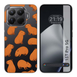 Funda Silicona Transparente para Xiaomi 15T Pro 5G diseño Capibara 02 Dibujos