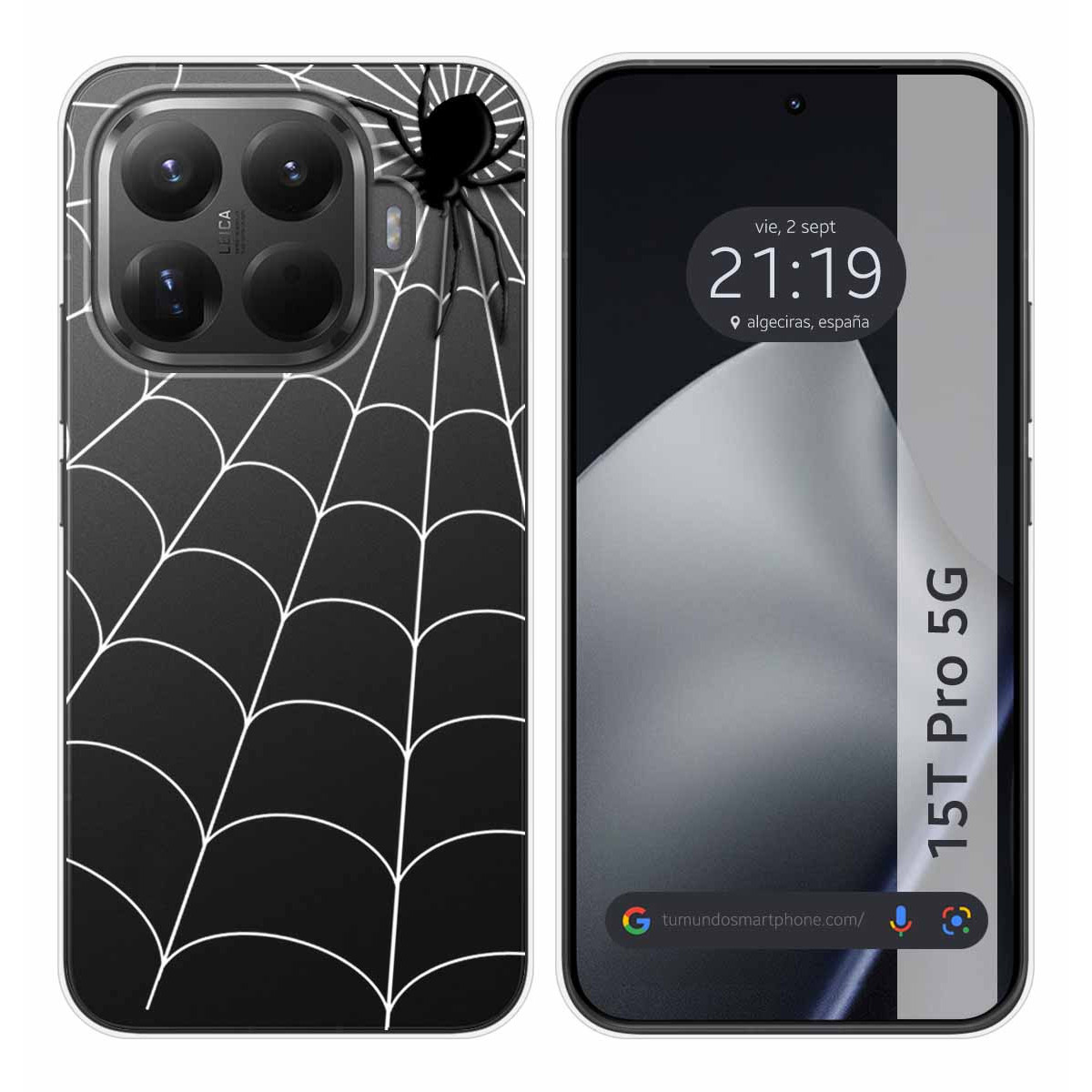 Funda Silicona Transparente para Xiaomi 15T Pro 5G diseño Araña Dibujos