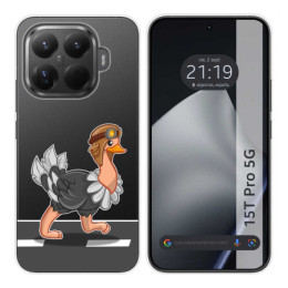 Funda Silicona Transparente para Xiaomi 15T Pro 5G diseño Avestruz Dibujos