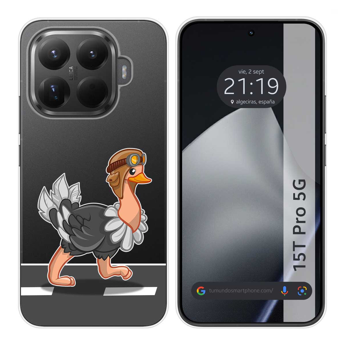 Funda Silicona Transparente para Xiaomi 15T Pro 5G diseño Avestruz Dibujos