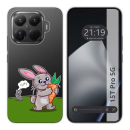 Funda Silicona Transparente para Xiaomi 15T Pro 5G diseño Conejo Dibujos