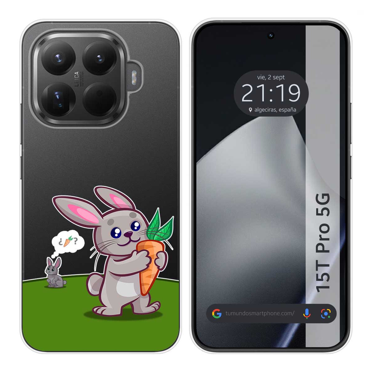 Funda Silicona Transparente para Xiaomi 15T Pro 5G diseño Conejo Dibujos