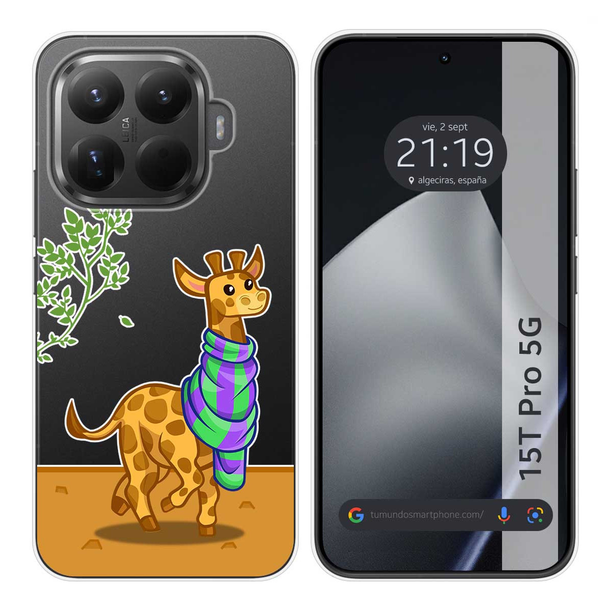 Funda Silicona Transparente para Xiaomi 15T Pro 5G diseño Jirafa Dibujos