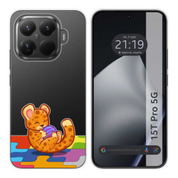 Funda Silicona Transparente para Xiaomi 15T Pro 5G diseño Leopardo Dibujos