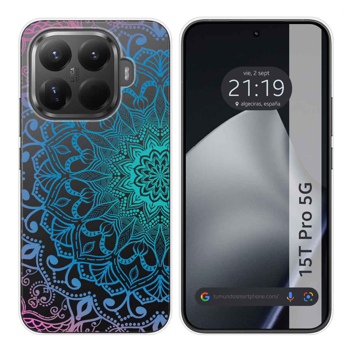Funda Silicona Transparente para Xiaomi 15T Pro 5G diseño Mandala Dibujos