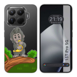 Funda Silicona Transparente para Xiaomi 15T Pro 5G diseño Mono Dibujos