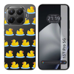 Funda Silicona Transparente para Xiaomi 15T Pro 5G diseño Pato Dibujos