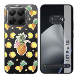 Funda Silicona Transparente para Xiaomi 15T Pro 5G diseño Piña Dibujos