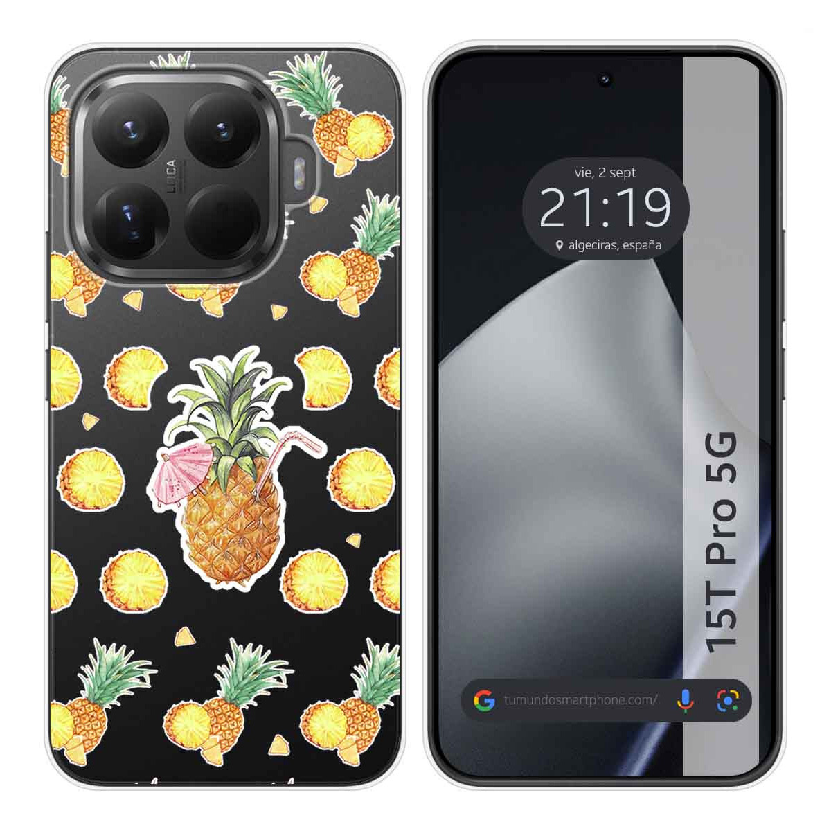 Funda Silicona Transparente para Xiaomi 15T Pro 5G diseño Piña Dibujos