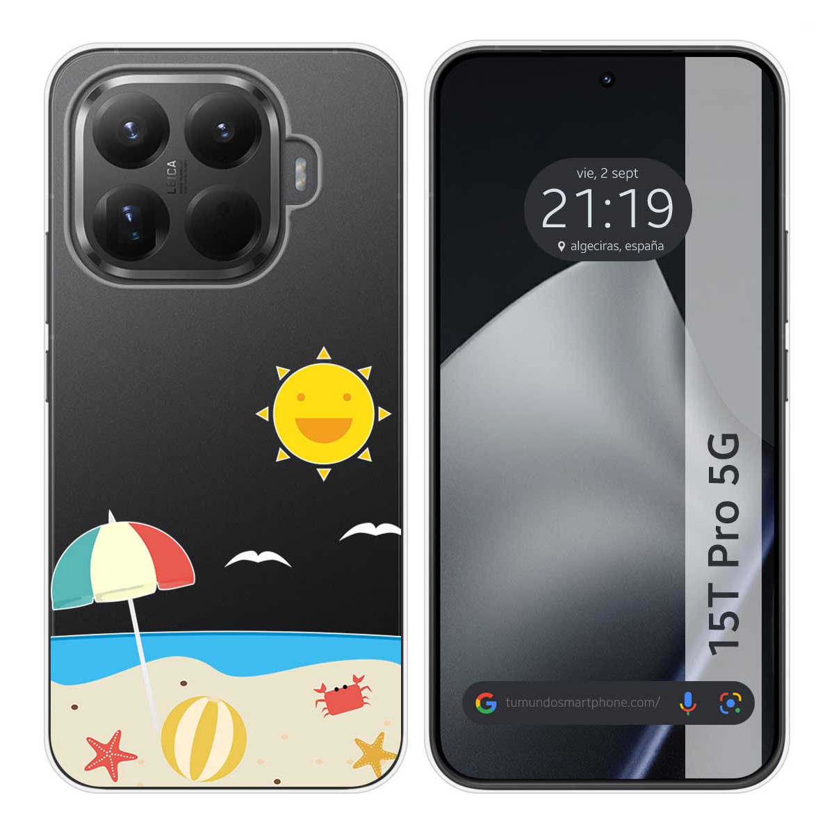 Funda Silicona Transparente para Xiaomi 15T Pro 5G diseño Playa Dibujos