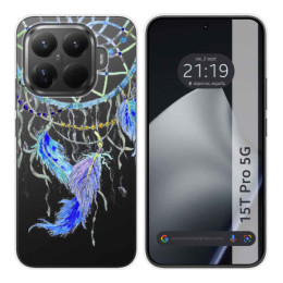 Funda Silicona Transparente para Xiaomi 15T Pro 5G diseño Plumas Dibujos