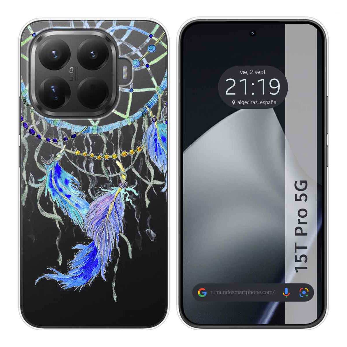 Funda Silicona Transparente para Xiaomi 15T Pro 5G diseño Plumas Dibujos
