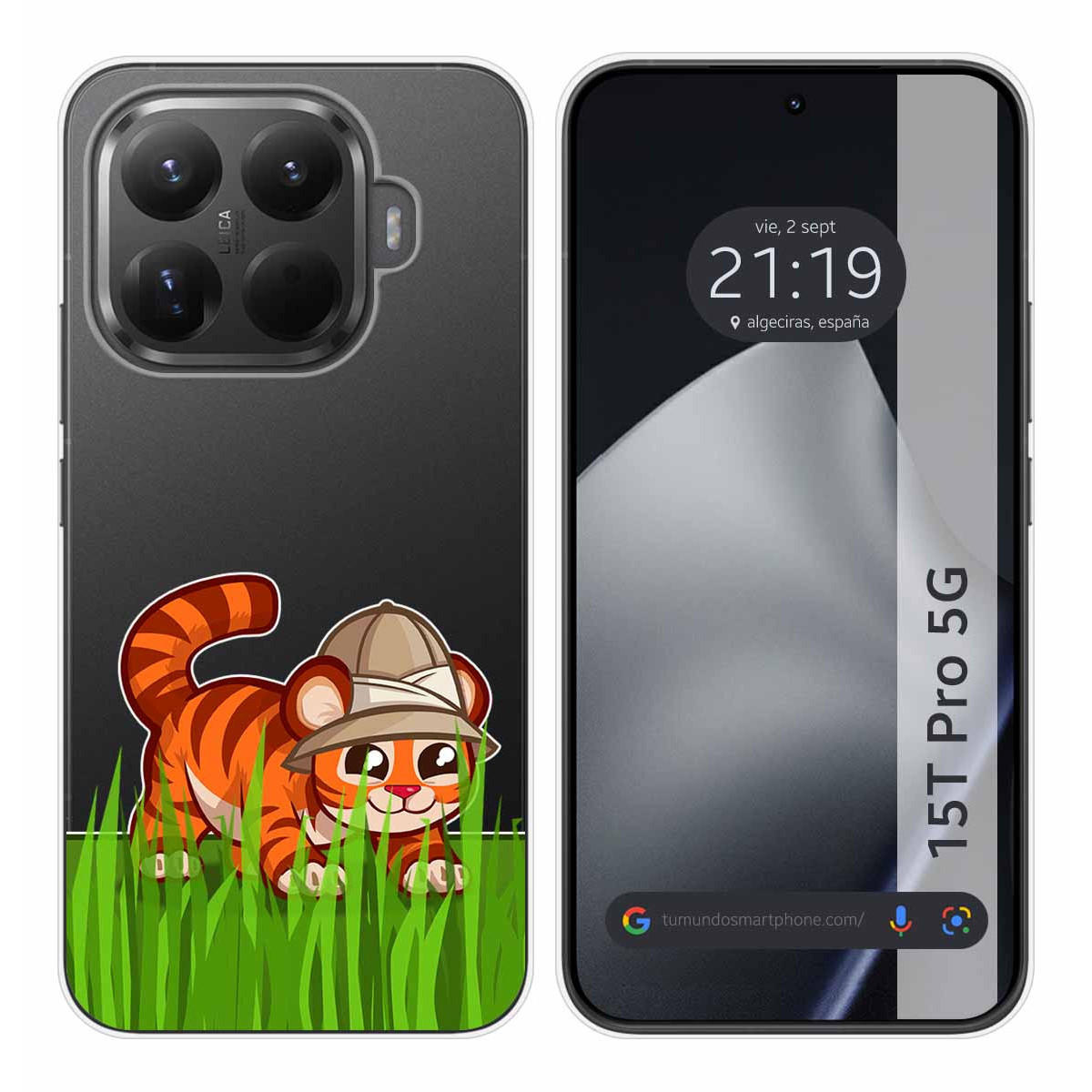 Funda Silicona Transparente para Xiaomi 15T Pro 5G diseño Tigre Dibujos