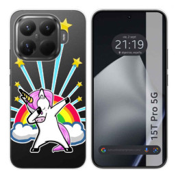 Funda Silicona Transparente para Xiaomi 15T Pro 5G diseño Unicornio Dibujos