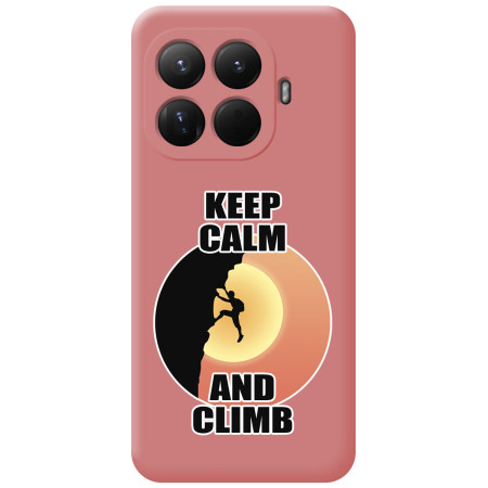 Funda Silicona Líquida Rosa para Xiaomi 15T Pro 5G diseño Hombre Escalada Dibujos