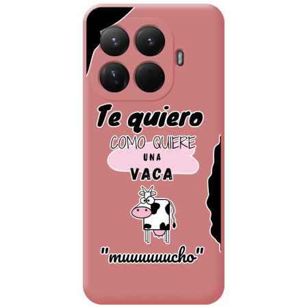Funda Silicona Líquida Rosa para Xiaomi 15T Pro 5G diseño Vaca Dibujos