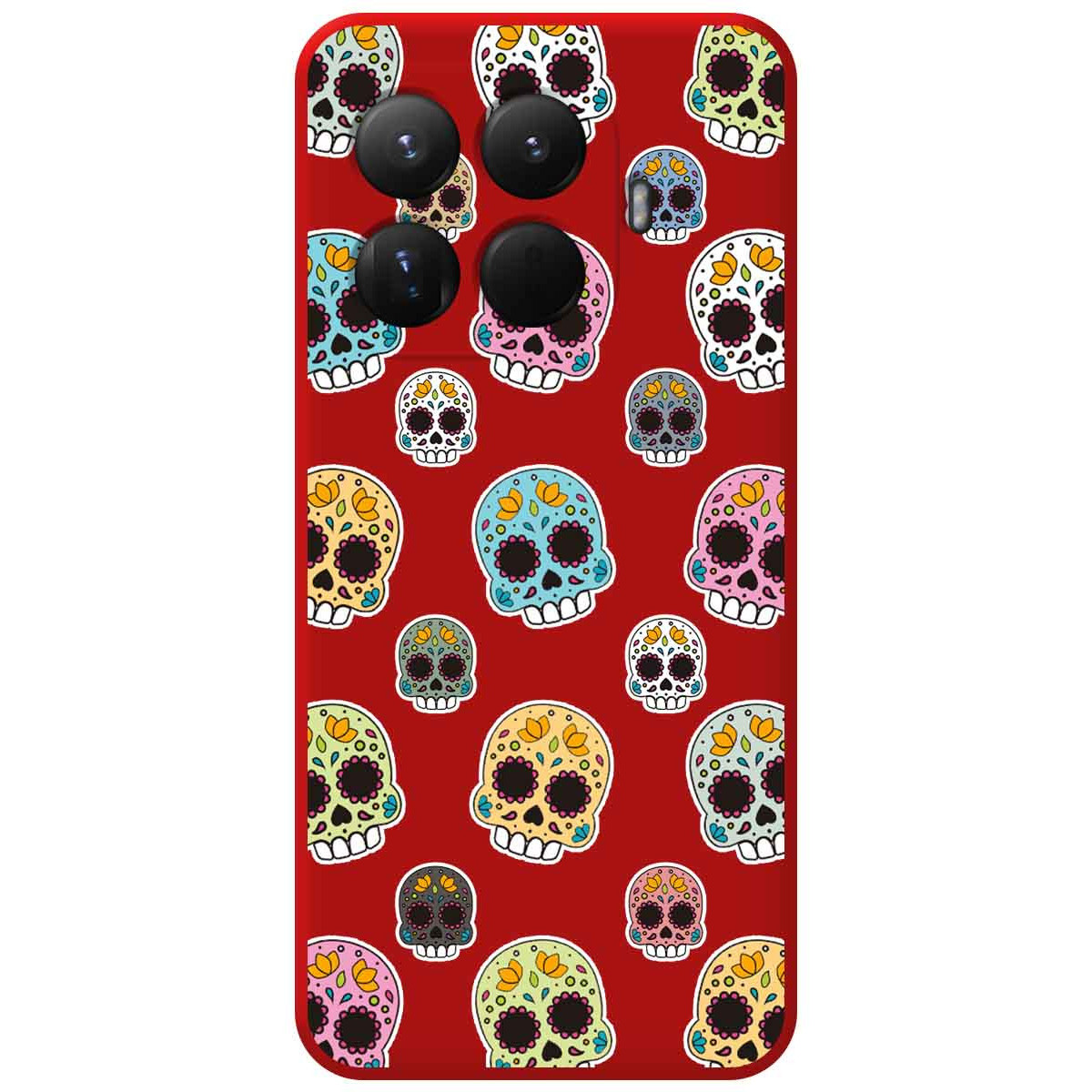 Funda Silicona Líquida Roja para Xiaomi 15T Pro 5G diseño Catrina Dibujos