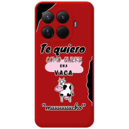Funda Silicona Líquida Roja para Xiaomi 15T Pro 5G diseño Vaca Dibujos