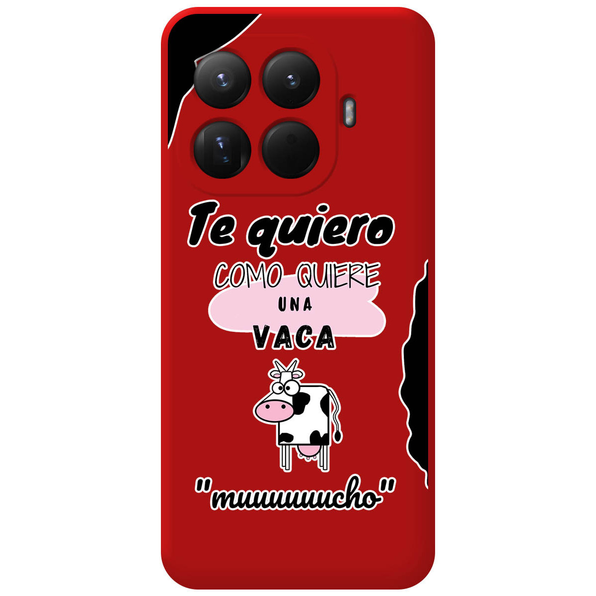 Funda Silicona Líquida Roja para Xiaomi 15T Pro 5G diseño Vaca Dibujos