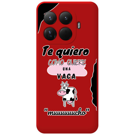 Funda Silicona Líquida Roja para Xiaomi 15T Pro 5G diseño Vaca Dibujos