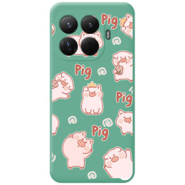 Funda Silicona Líquida Verde para Xiaomi 15T Pro 5G diseño Cerdos Dibujos