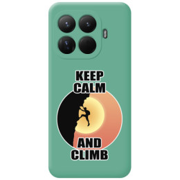 Funda Silicona Líquida Verde para Xiaomi 15T Pro 5G diseño Hombre Escalada Dibujos