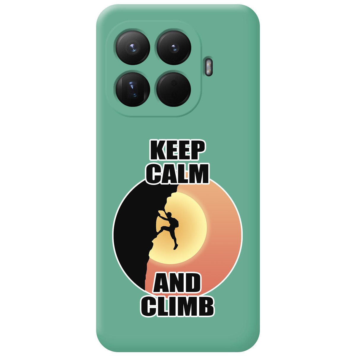 Funda Silicona Líquida Verde para Xiaomi 15T Pro 5G diseño Hombre Escalada Dibujos