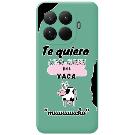 Funda Silicona Líquida Verde para Xiaomi 15T Pro 5G diseño Vaca Dibujos