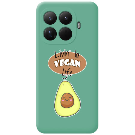 Funda Silicona Líquida Verde para Xiaomi 15T Pro 5G diseño Vegan Life Dibujos