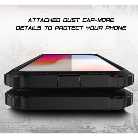Funda Tipo Hybrid Tough Armor (Pc+Tpu) Negra para Iphone Xr