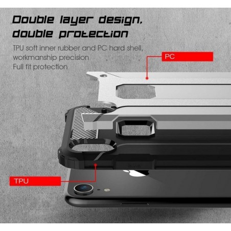 Funda Tipo Hybrid Tough Armor (Pc+Tpu) Negra para Iphone Xr