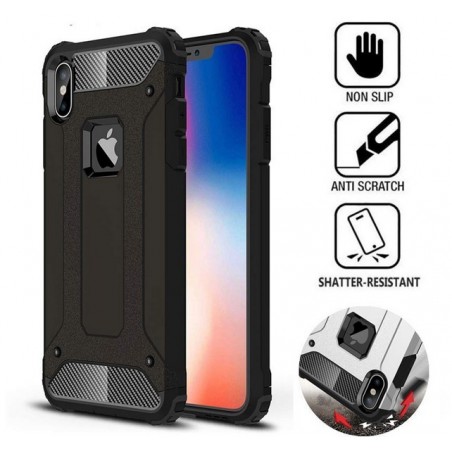Funda Tipo Hybrid Tough Armor (Pc+Tpu) Negra para Iphone XS Max