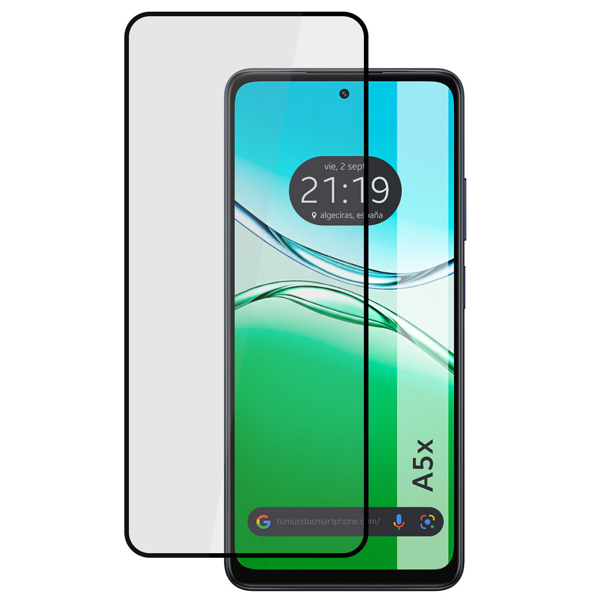 Protector Cristal Templado Completo 5D Full Glue Negro para Oppo A5x Vidrio