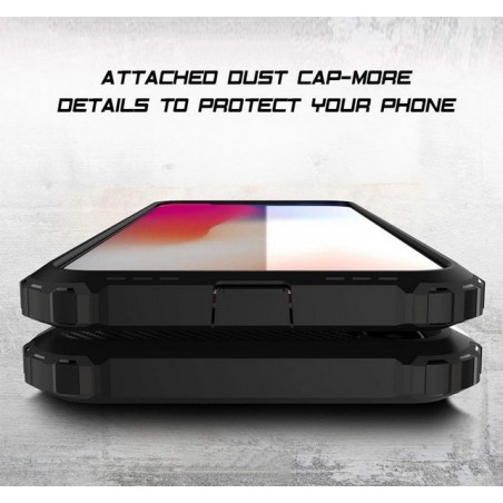 Funda Tipo Hybrid Tough Armor (Pc+Tpu) Negra para Iphone XS Max