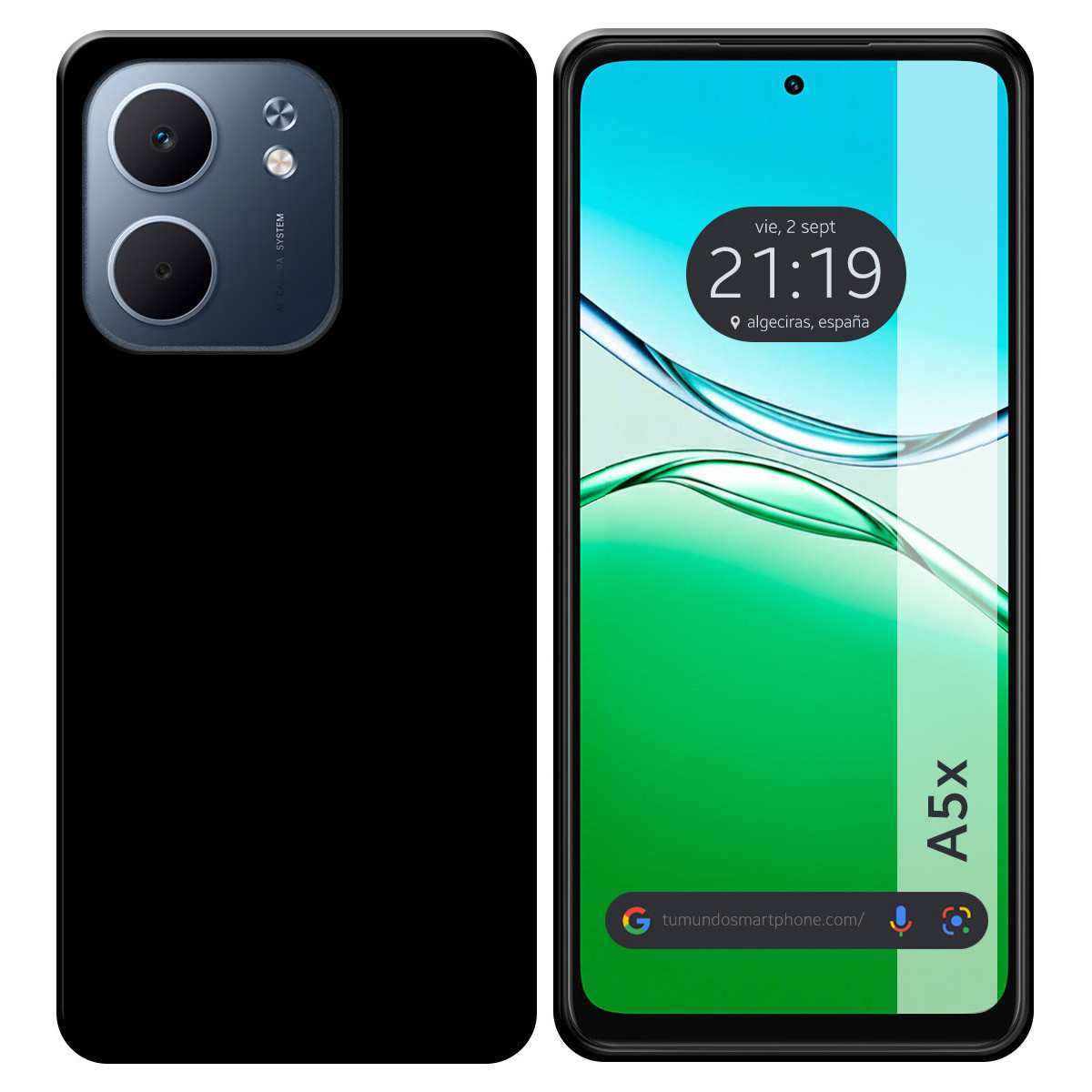 Funda Silicona Gel TPU Negra para Oppo A5x