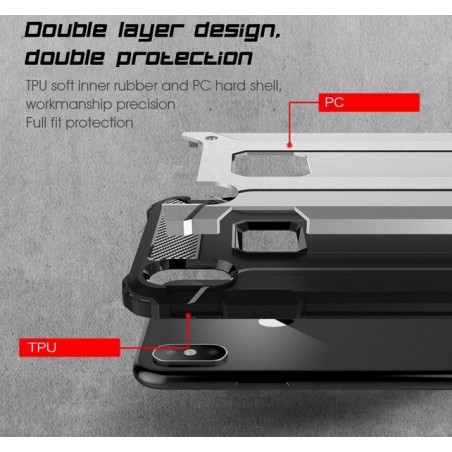 Funda Tipo Hybrid Tough Armor (Pc+Tpu) Negra para Iphone XS Max