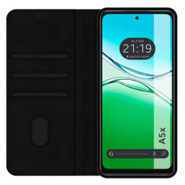 Funda Libro de Polipiel con tarjetero para Oppo A5x color Negra 2